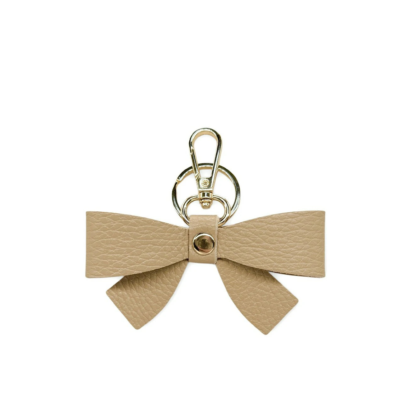 Porte-clés en cuir grainé FARFALA Taupe