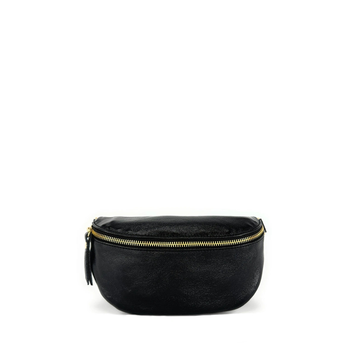 Sac banane en cuir irisé LOU-DO métal doré Noir irisé