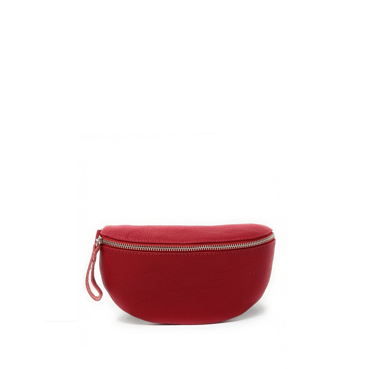 Sac banane en cuir grainé LOU Rouge garance