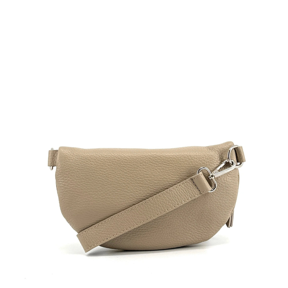 Gürteltasche aus genarbtem Leder LOU Helltaupe