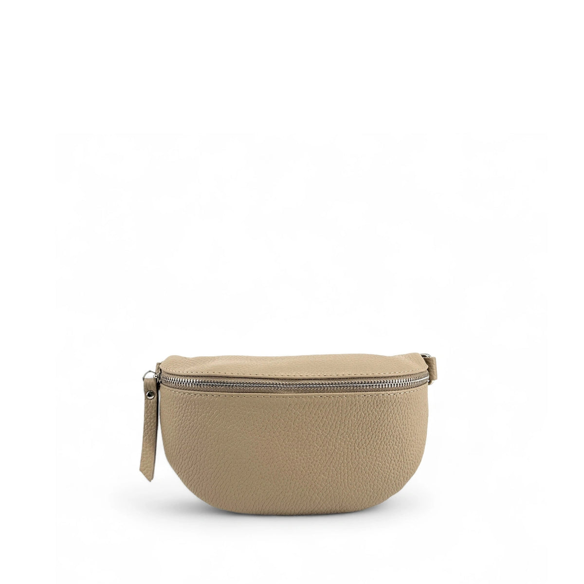 Sac banane en cuir grainé LOU Taupe clair