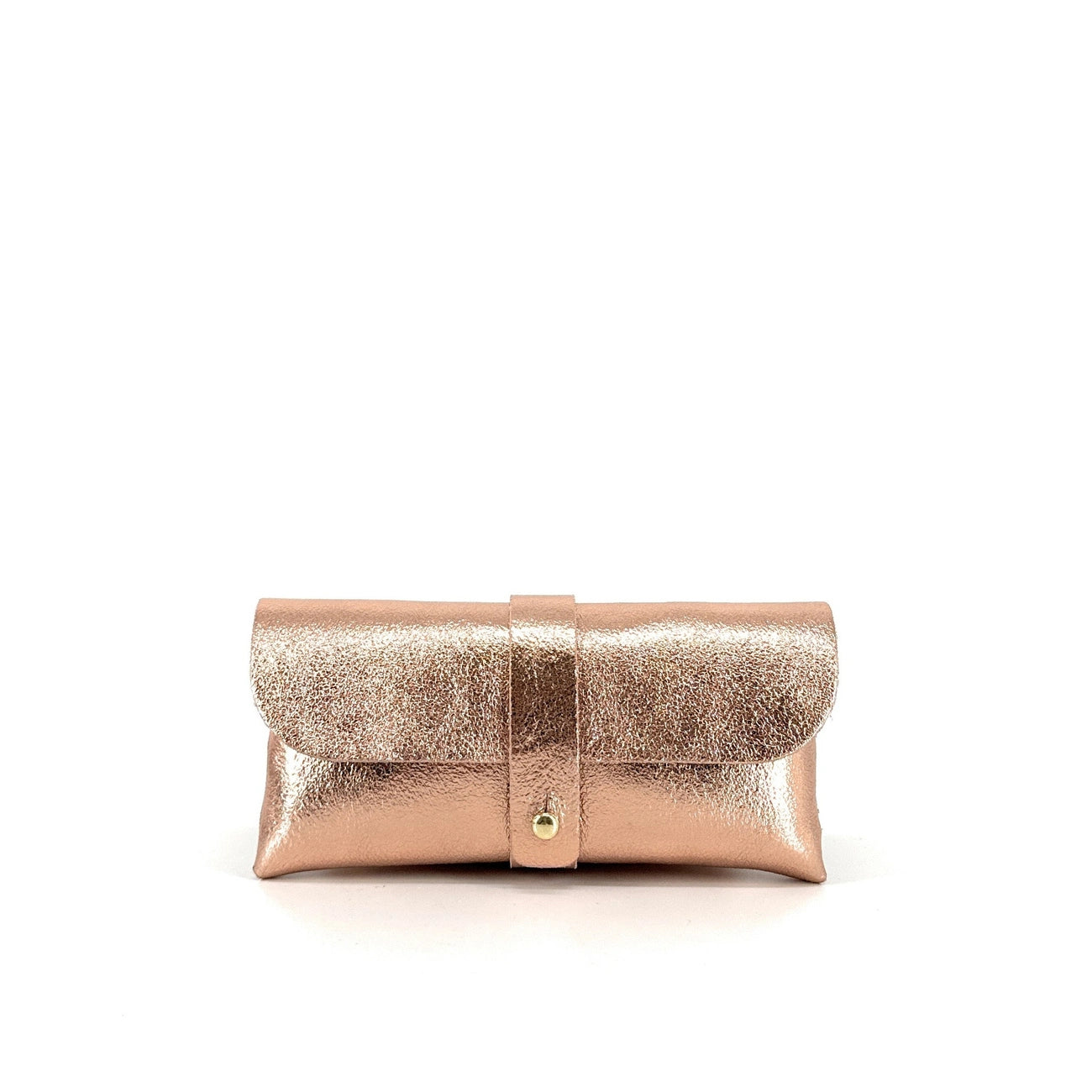 Étui à lunettes en cuir irisé LUMOS Rose gold