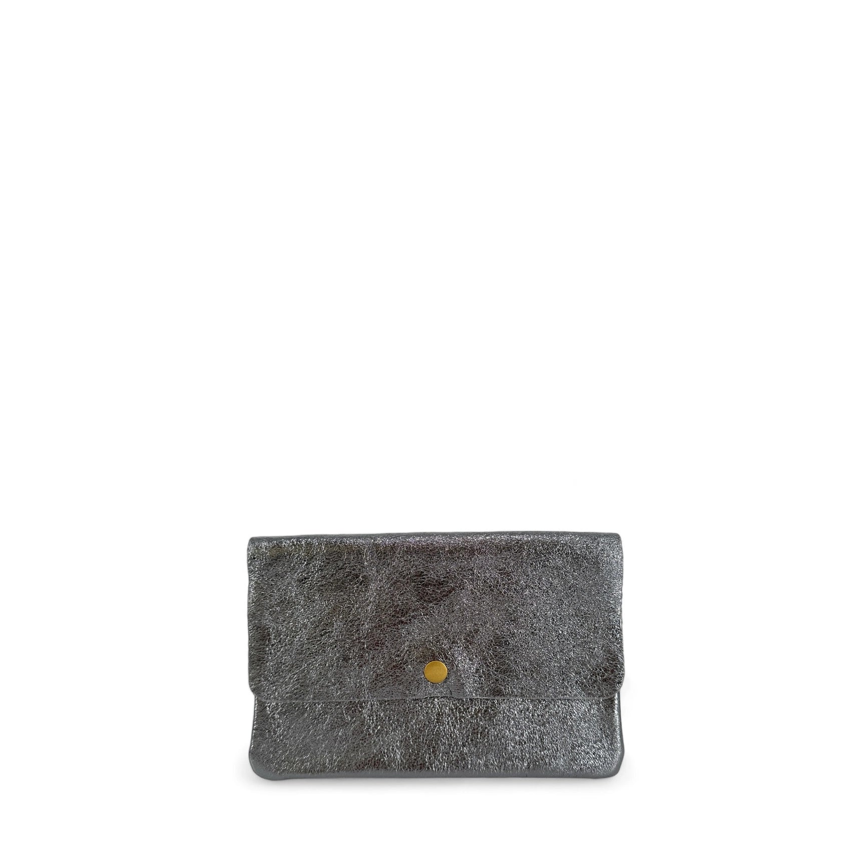 Sac pochette en cuir irisé MAELIA Argent foncé