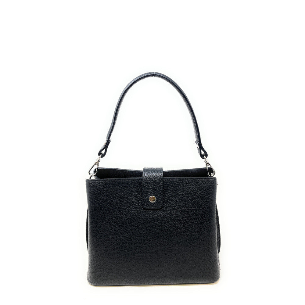 Sac trapèze en cuir grainé MARTENS Noir