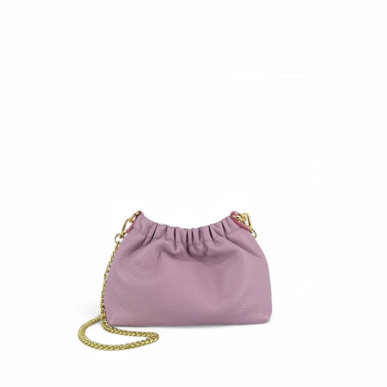 Pouch-Tasche aus genarbtem Leder LA POUCHINETTE Mauve
