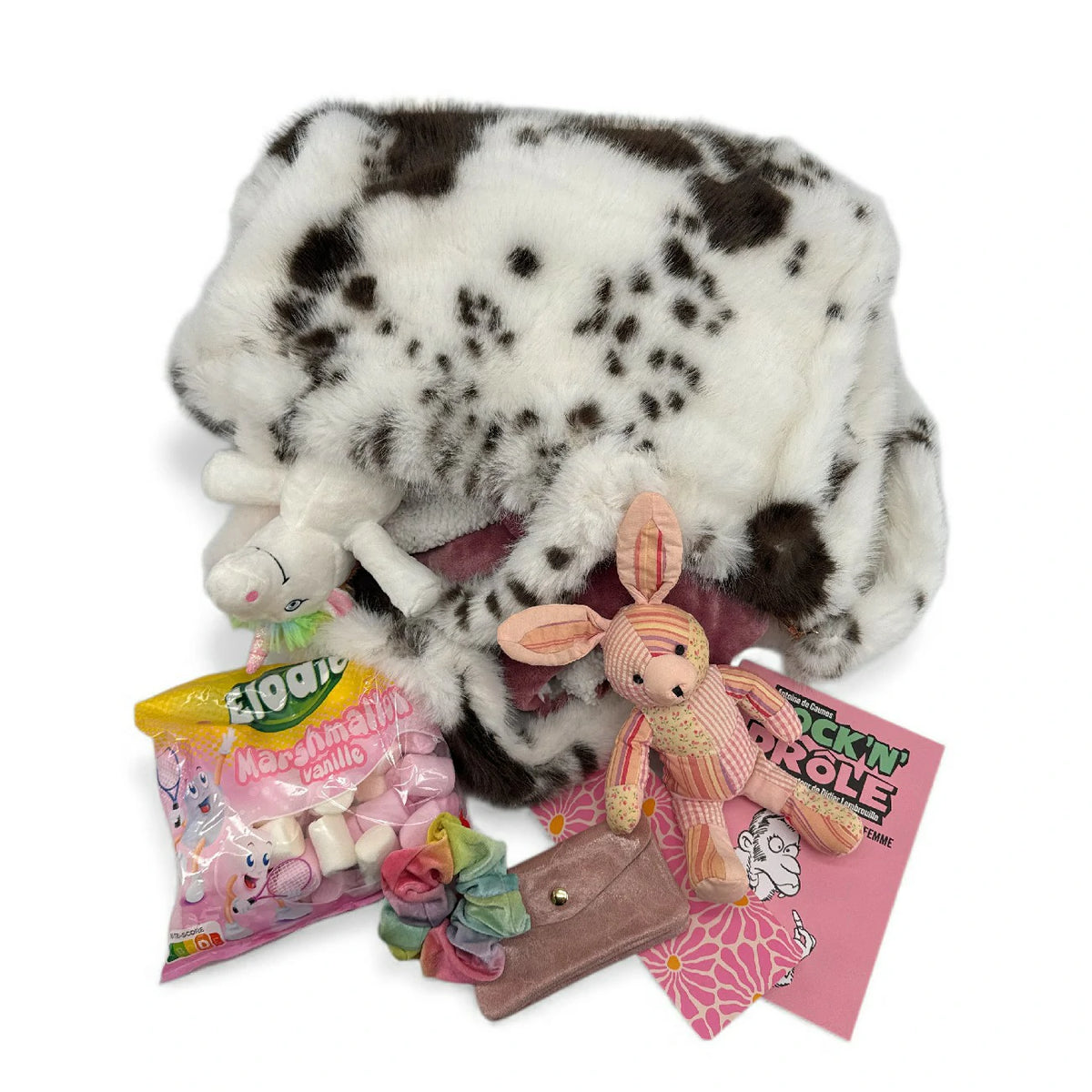 Borsa shopper in pelliccia sintetica PJ PARTY Mucca marrone