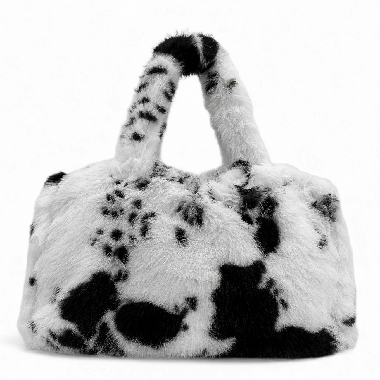 Sac cabas en fausse fourrure PJ PARTY Vache noir