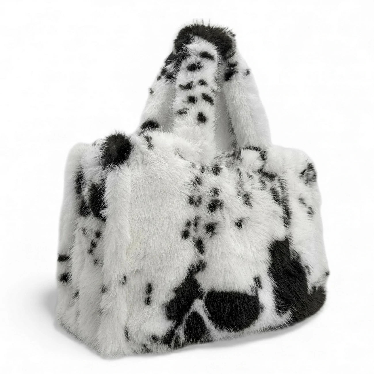 Sac cabas en fausse fourrure PJ PARTY Vache noir