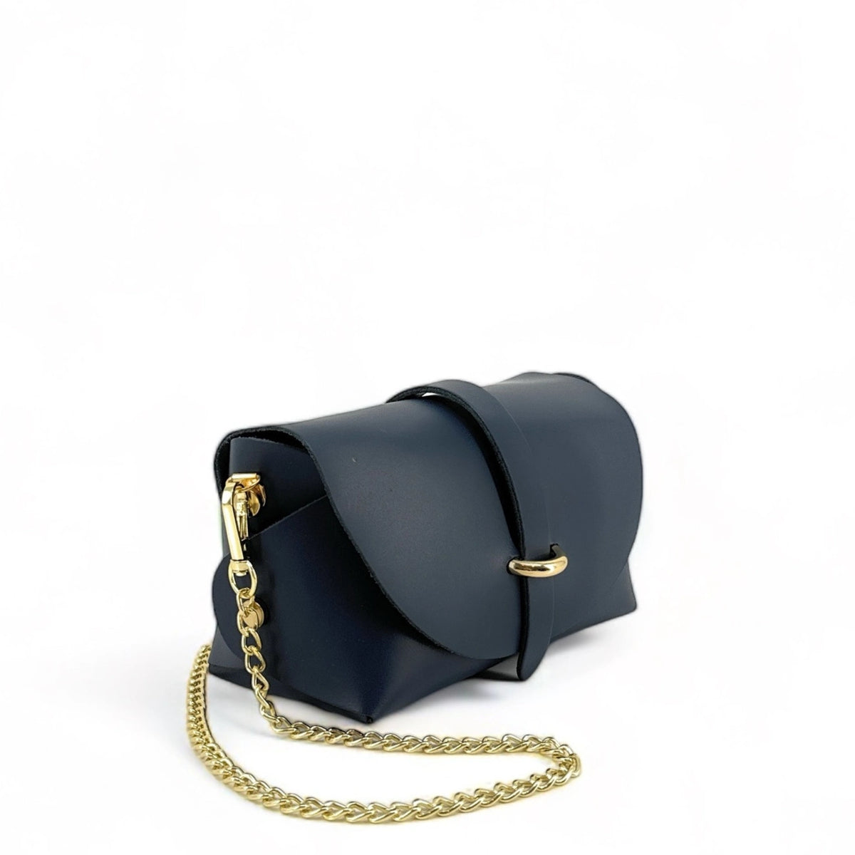 Mini-Handtasche aus Glattleder CANDY Marineblau
