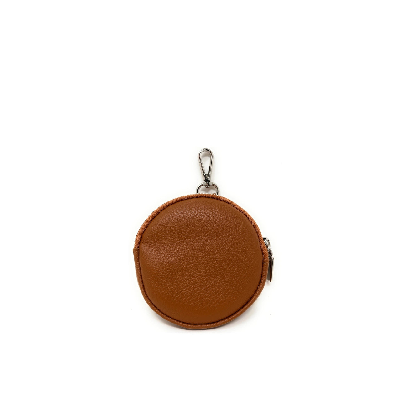 Porte monnaie en cuir grainé italien NEMO Marron camel foncé