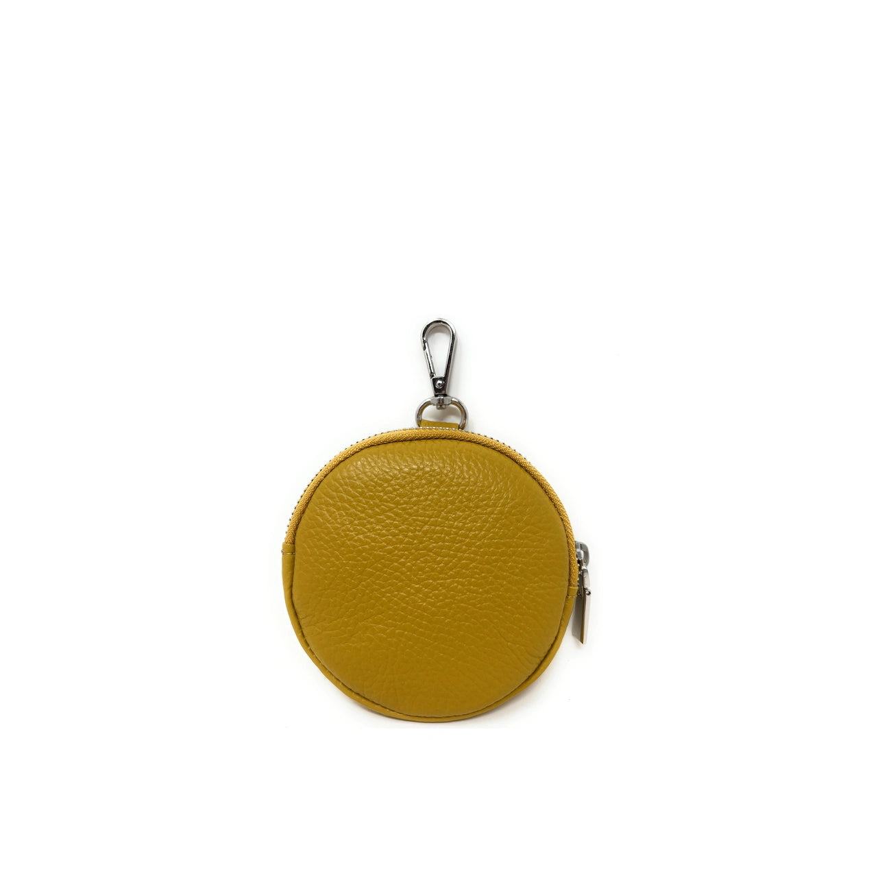 Porte monnaie en cuir grainé italien NEMO Jaune Moutarde