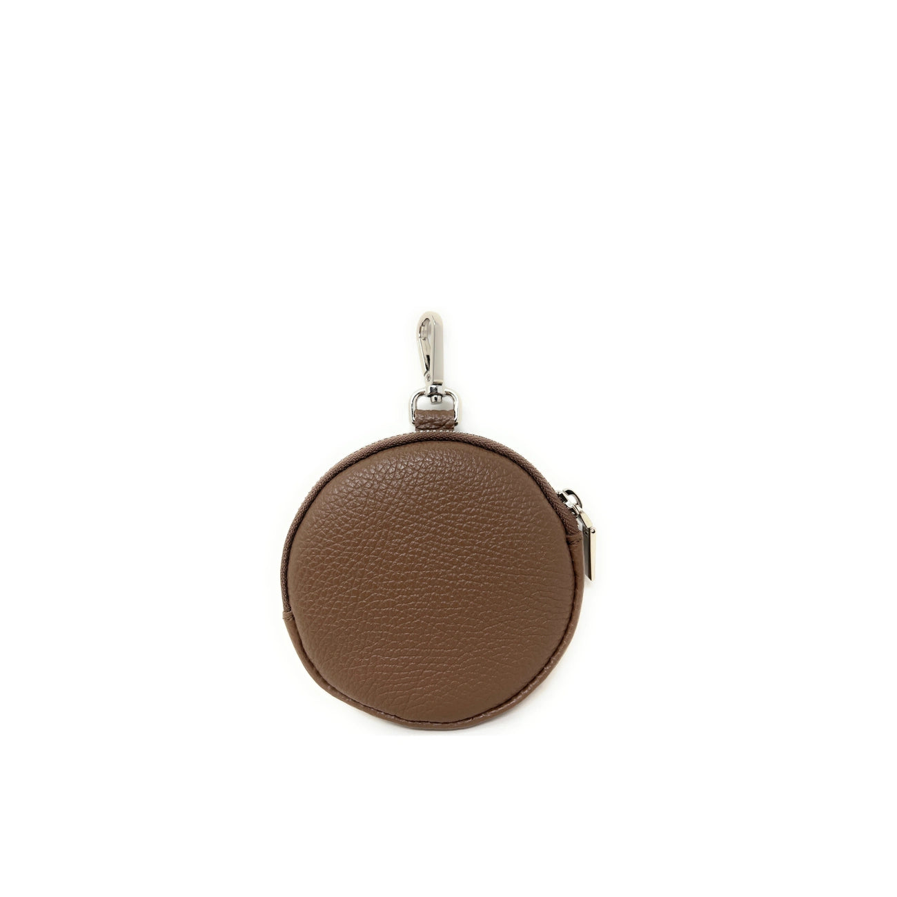 Porte monnaie en cuir grainé italien NEMO Taupe foncé