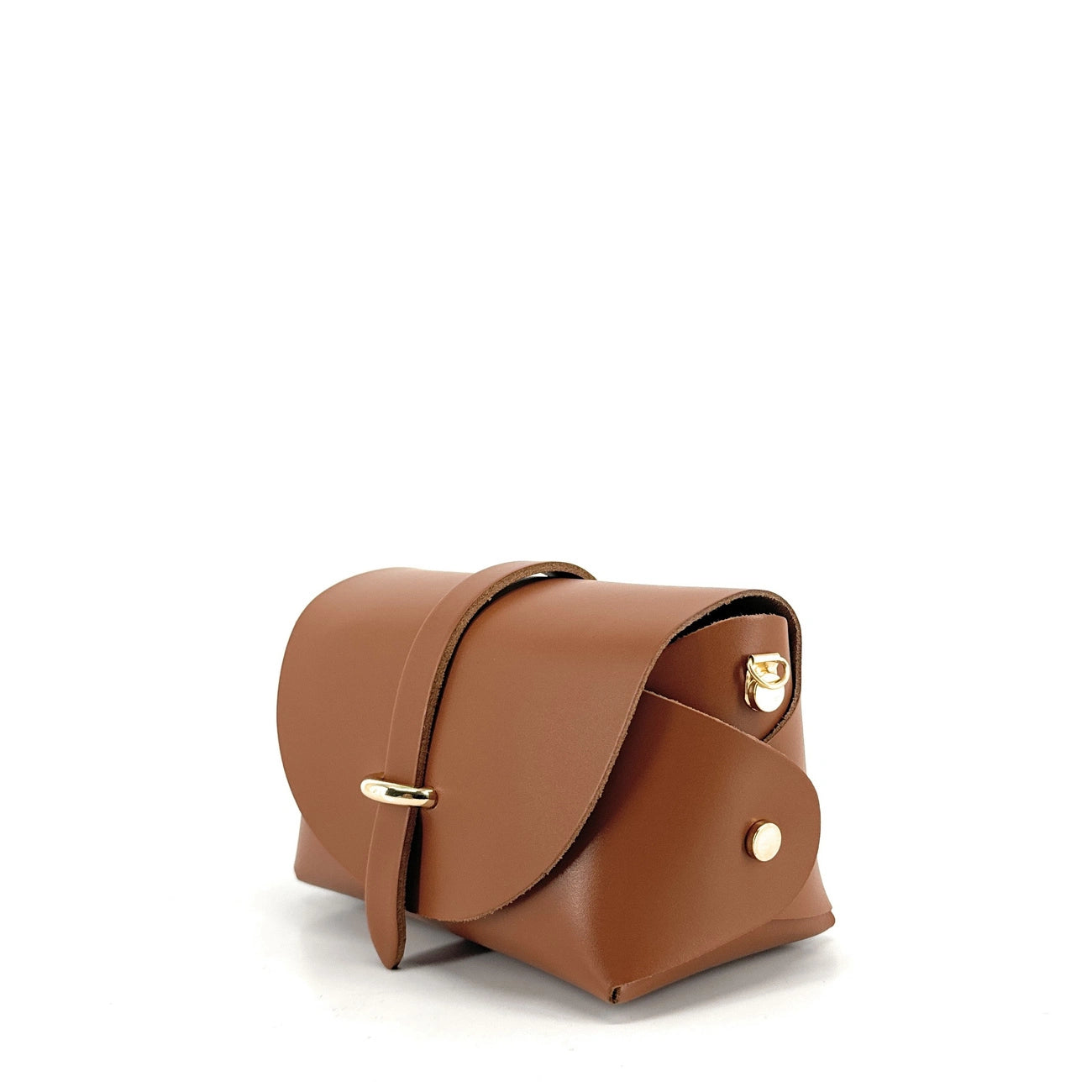 Mini bolso en piel lisa CANDY Camel oscuro