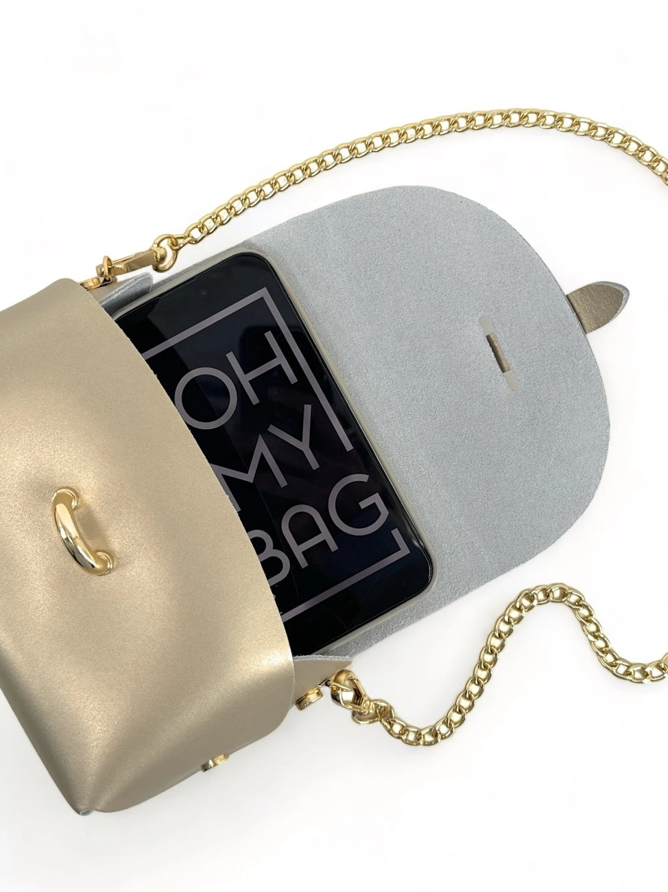 Mini borsa a mano in pelle liscia CANDY oro pallido