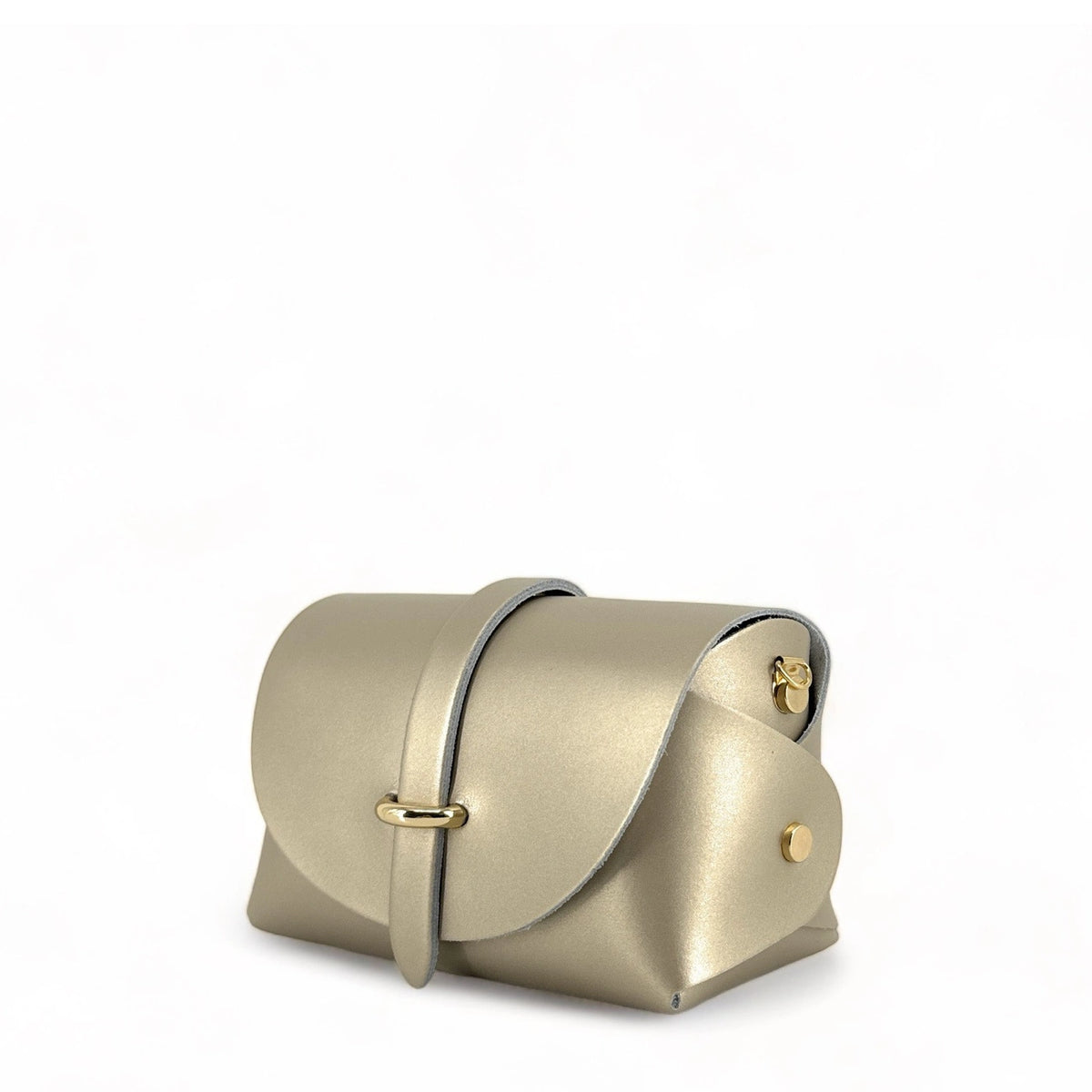 Mini borsa a mano in pelle liscia CANDY oro pallido