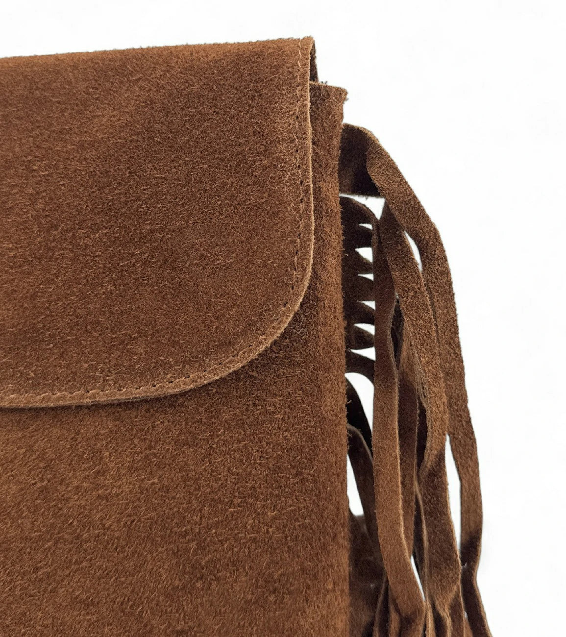 Kuriertasche aus Spaltleder ODINA Dunkelcamel