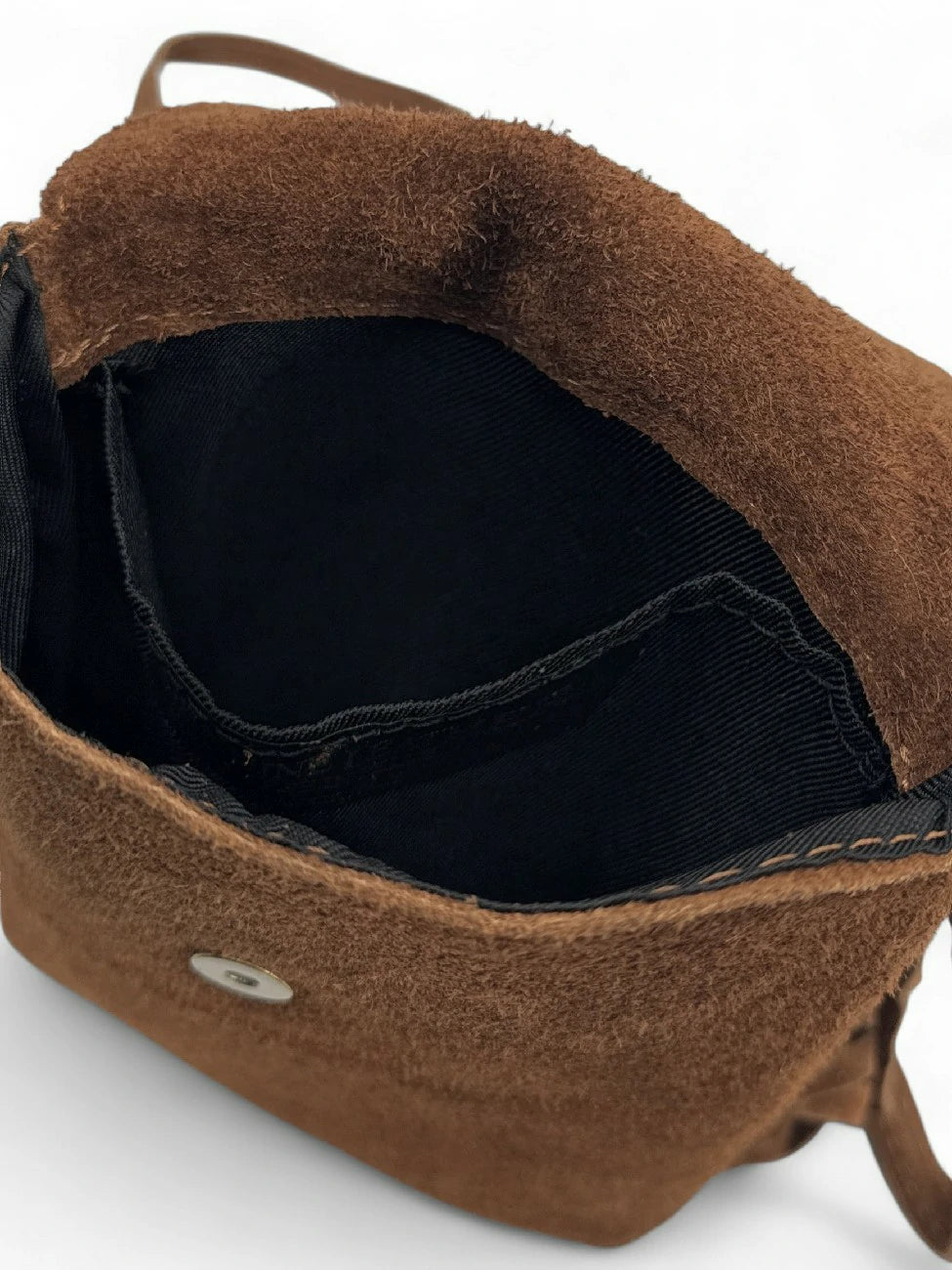 Kuriertasche aus Spaltleder ODINA Dunkelcamel