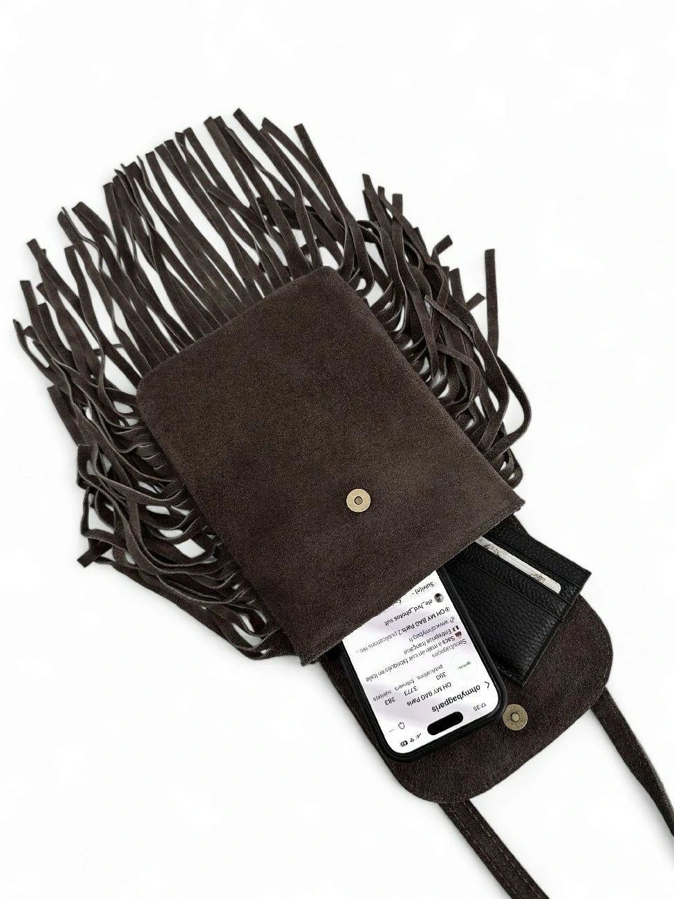Bandolera de serraje ODINA chocolate