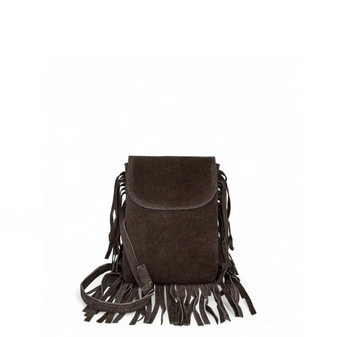 Sac besace en croûte de cuir ODINA Chocolat