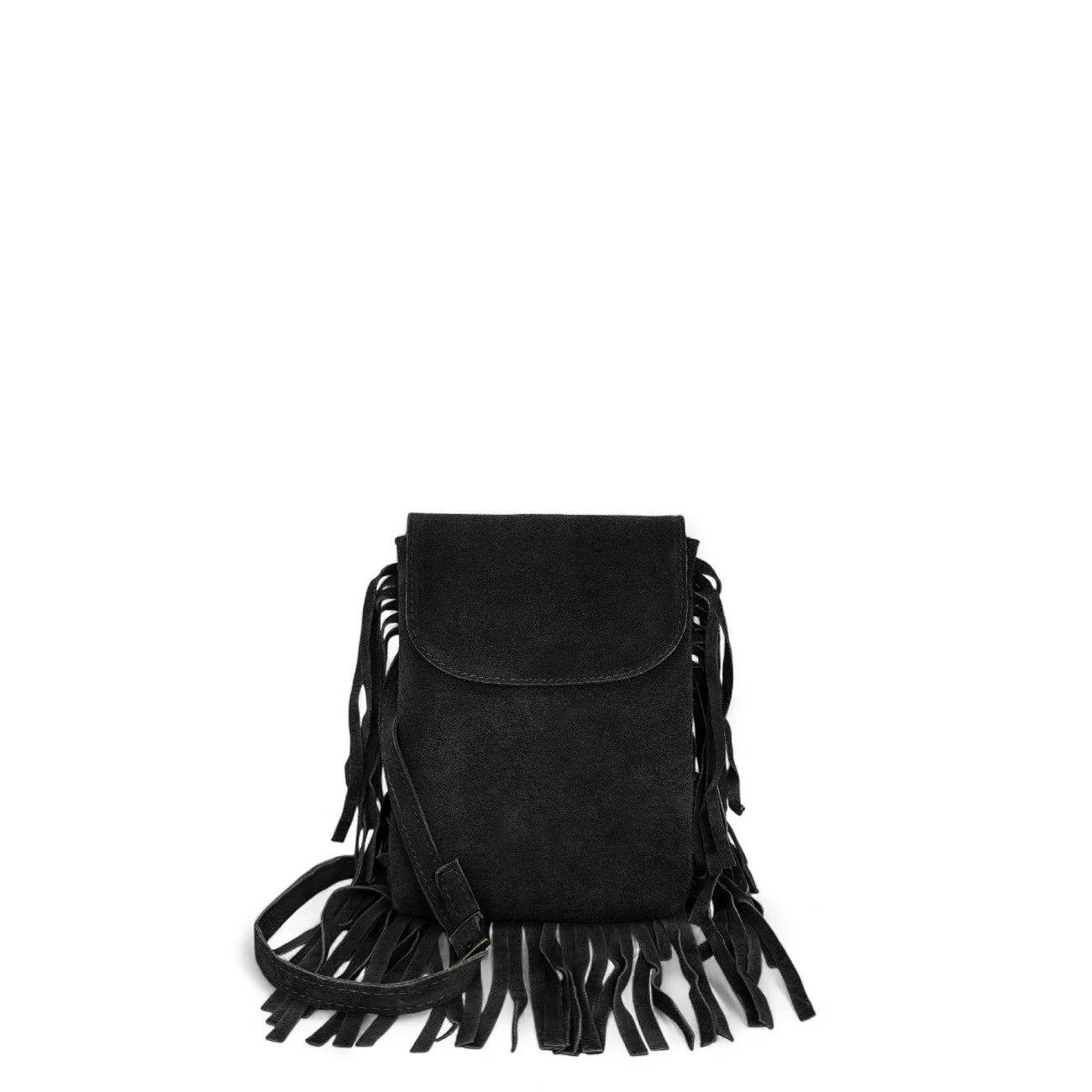Sac besace en croûte de cuir ODINA Noir