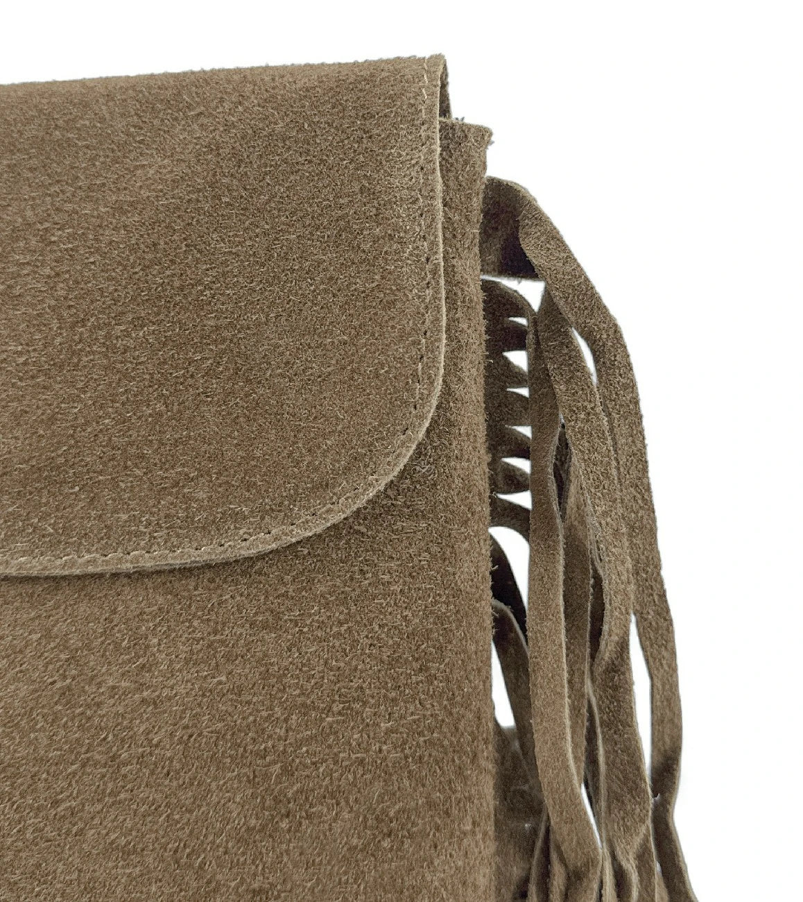 Borsa a tracolla in crosta di pelle ODINA Tortora