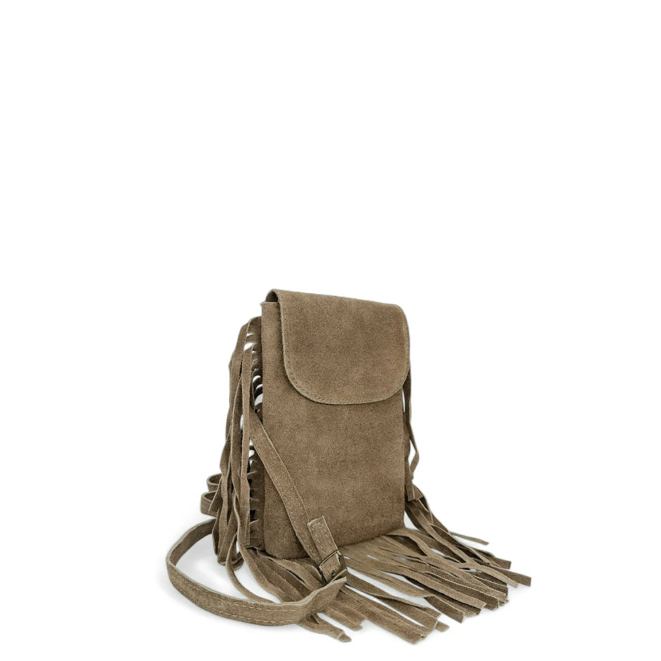 Sac besace en croûte de cuir ODINA Taupe