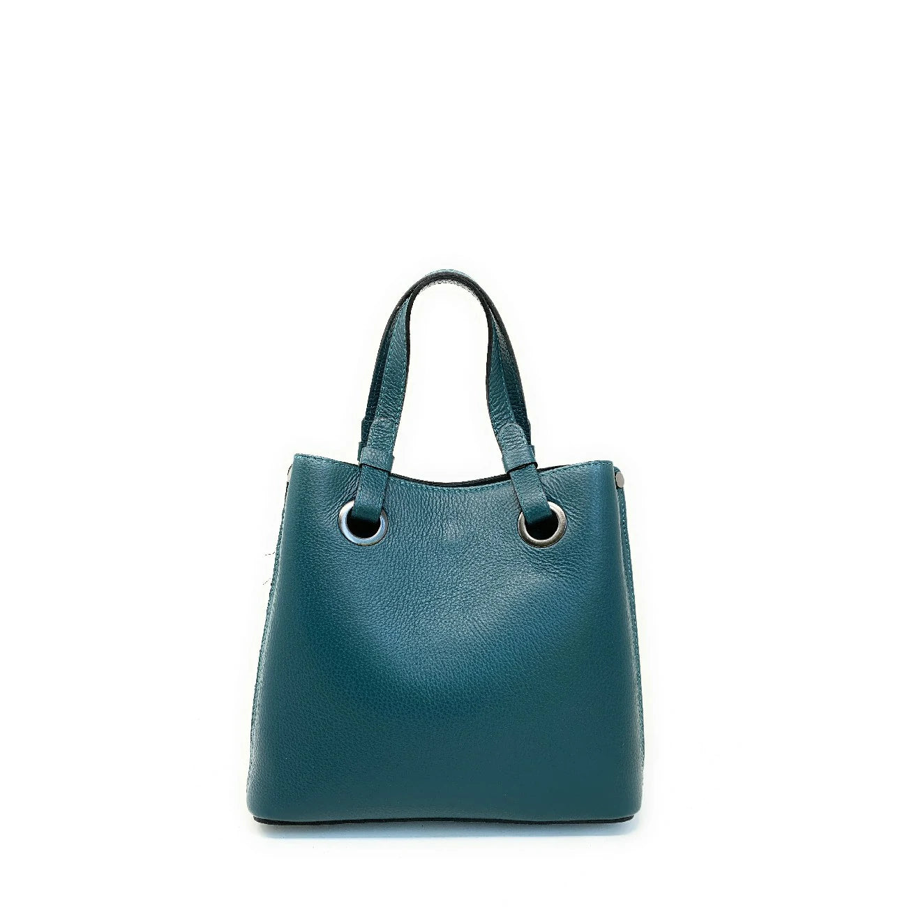 Bag main In Italian grained leather GENÈVE Duck green