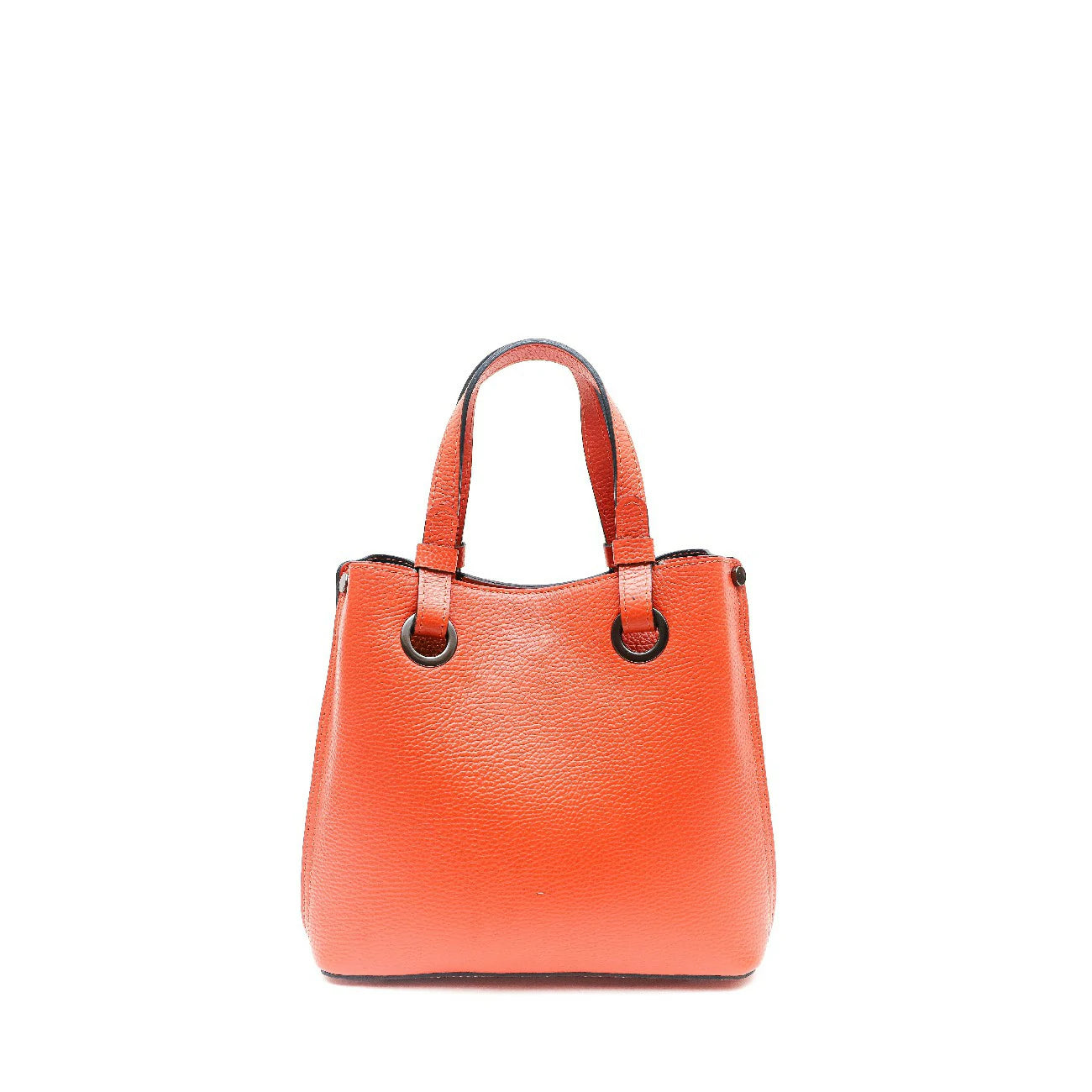 Bolsa main En cuero de grano italiano GENÈVE Naranja
