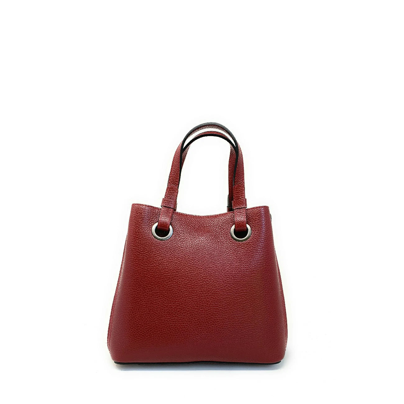 Bag main In Italian grained leather GENÈVE Dark red