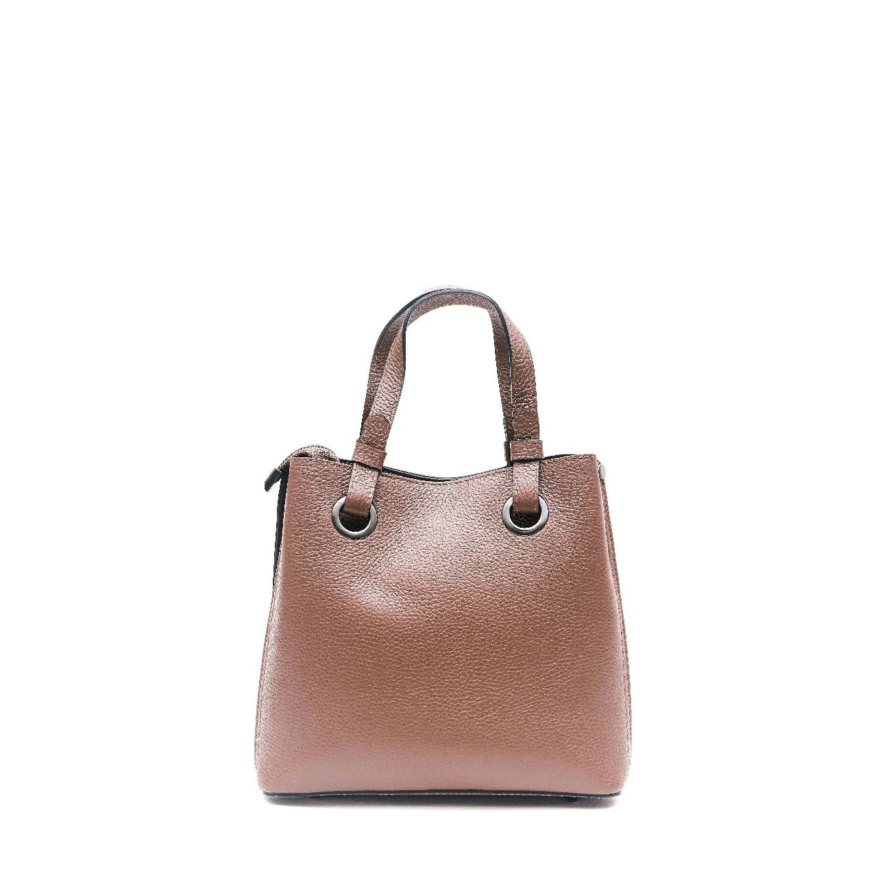 Bag main In Italian grained leather GENÈVE Dark mole