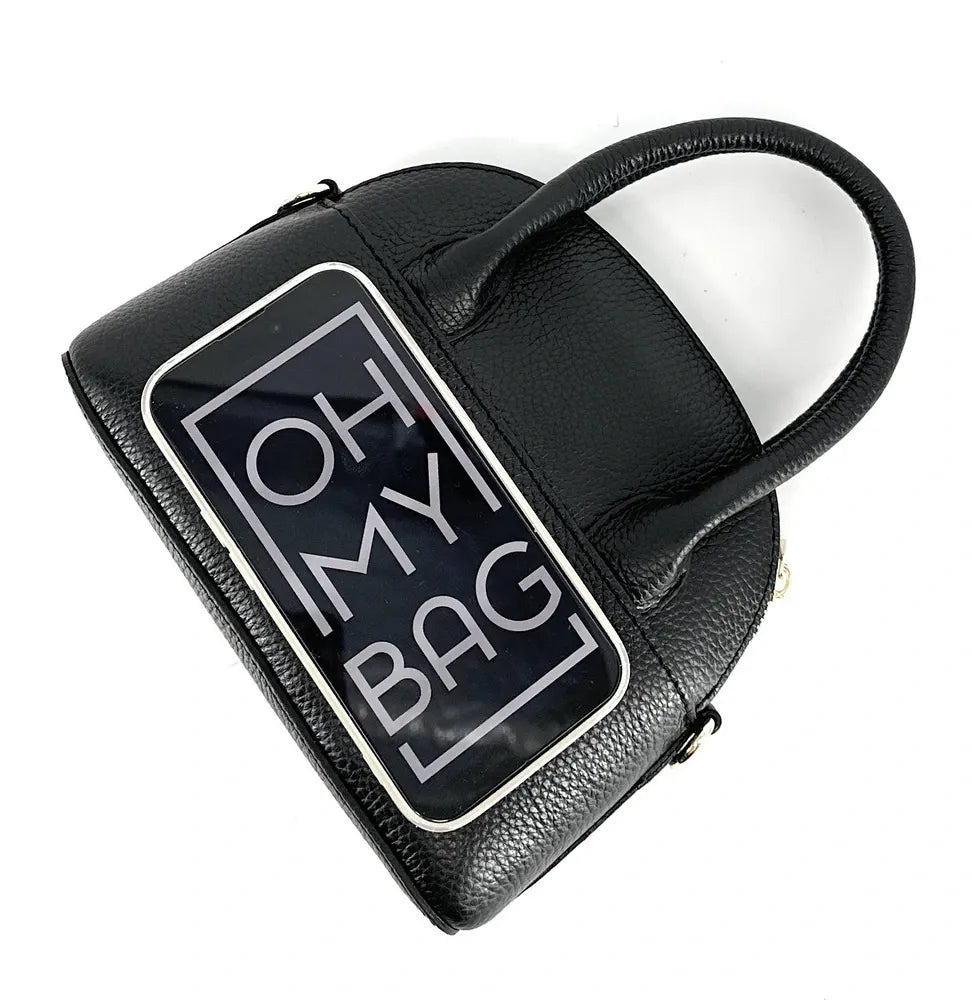 Mini-sac à main en cuir grainé MANOLITA Noir
