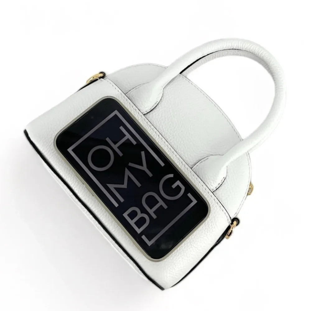 Mini-sac à main en cuir grainé MANOLITA Blanc