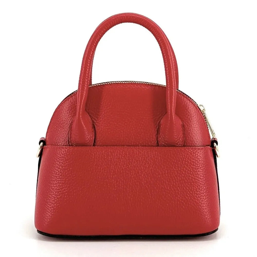 Mini-sac à main en cuir grainé MANOLITA Rouge garance