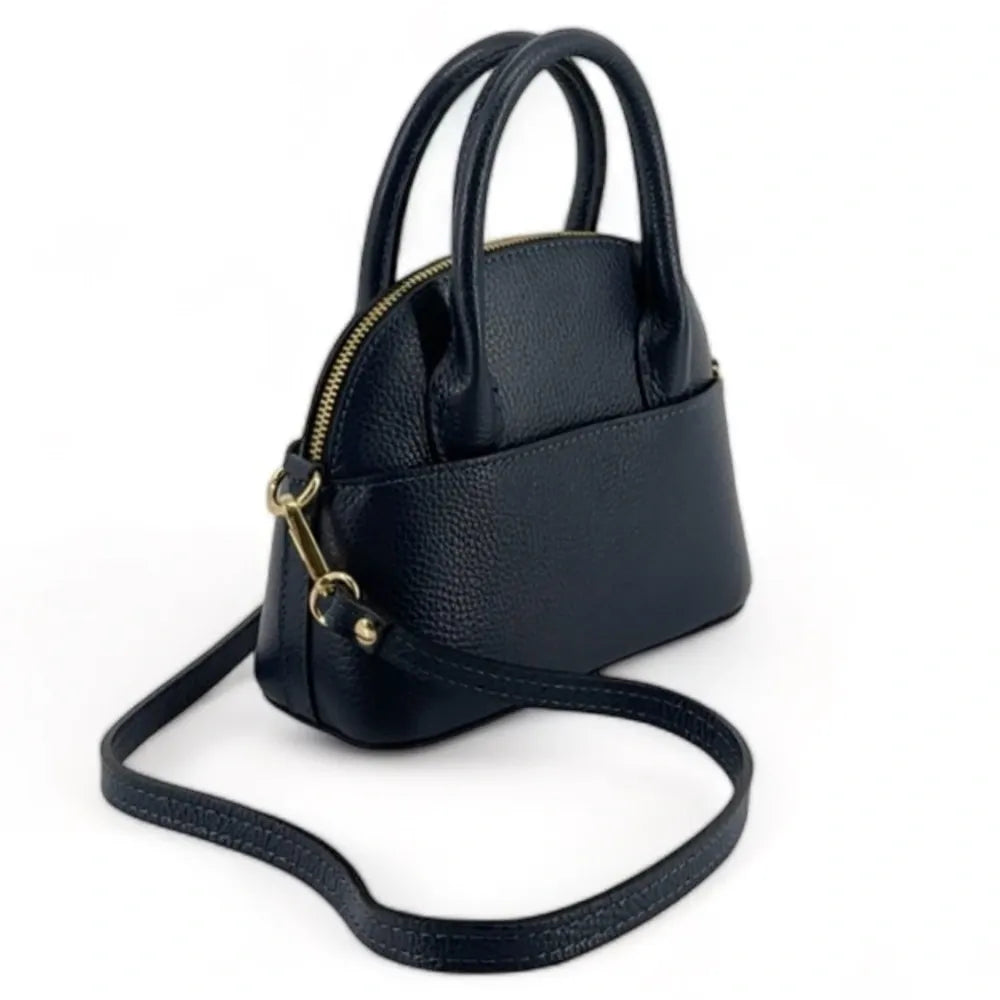 Mini-sac à main en cuir grainé MANOLITA Bleu marine