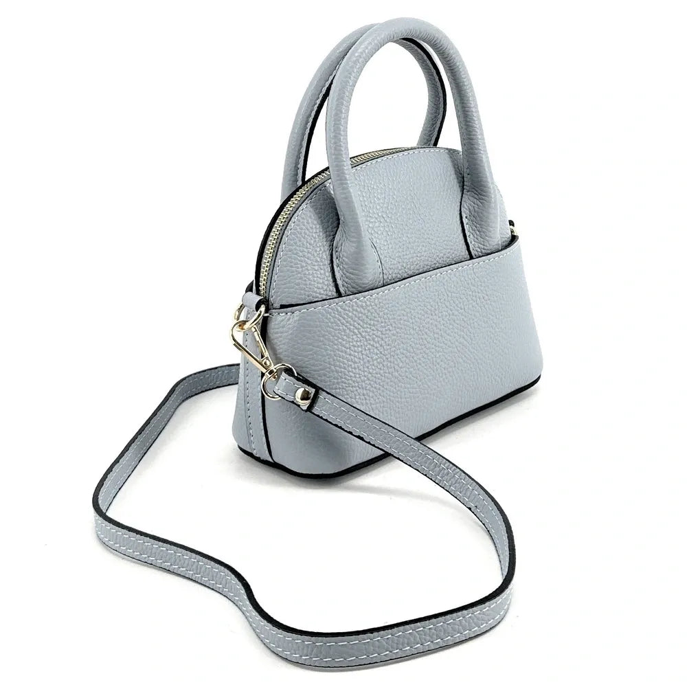 Mini-sac à main en cuir grainé MANOLITA Gris clair