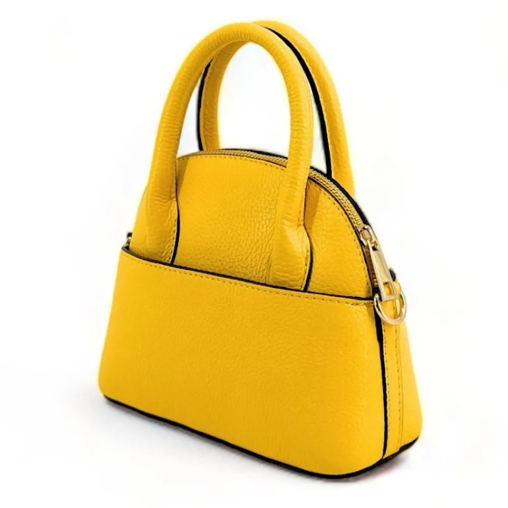 Mini-sac à main en cuir grainé MANOLITA Jaune Moutarde