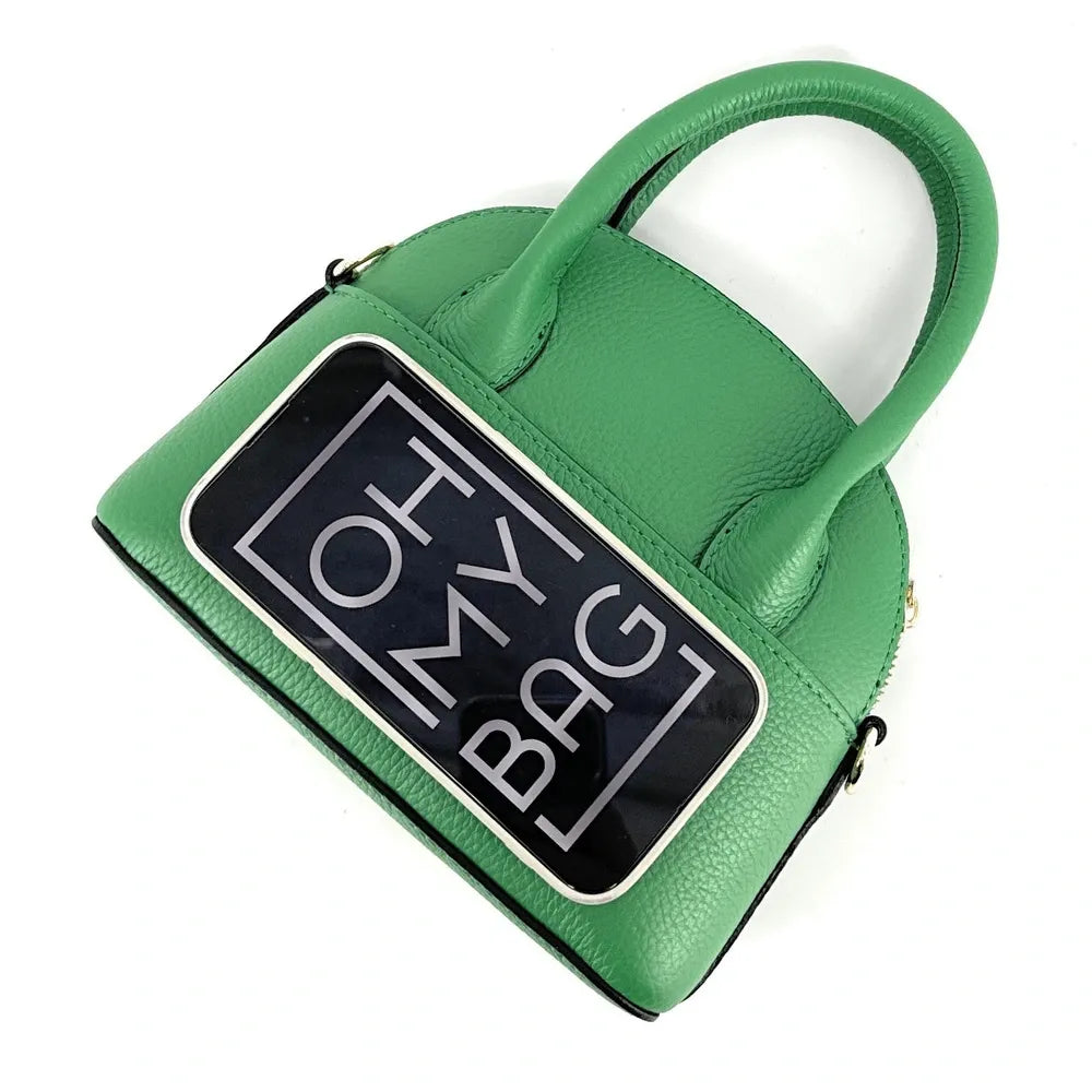 Mini-sac à main en cuir grainé MANOLITA Vert anglais