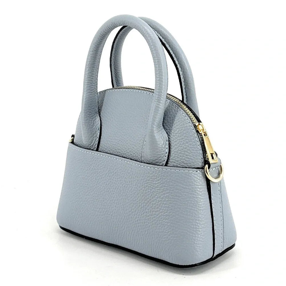 Mini-sac à main en cuir grainé MANOLITA Gris clair