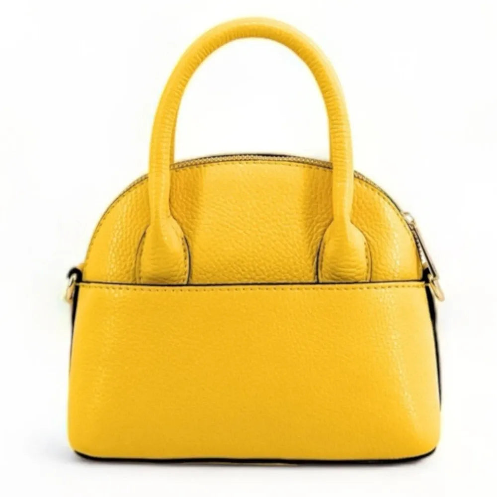 Mini-sac à main en cuir grainé MANOLITA Jaune Moutarde