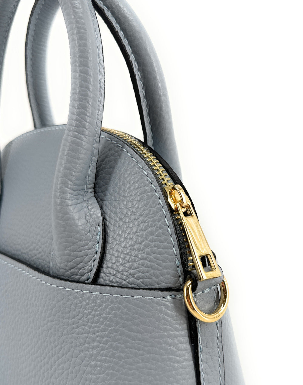 Mini-sac à main en cuir grainé MANOLITA Gris clair