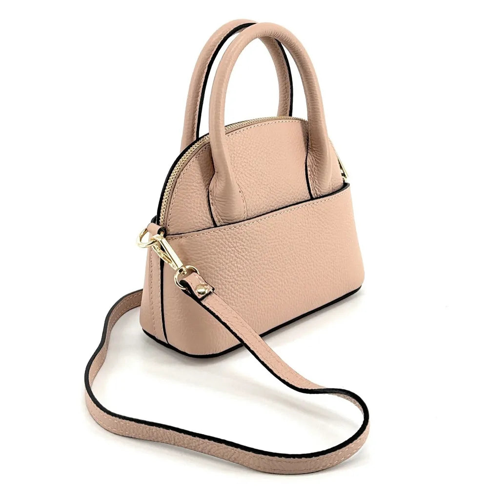 Mini-sac à main en cuir grainé MANOLITA Rose nude