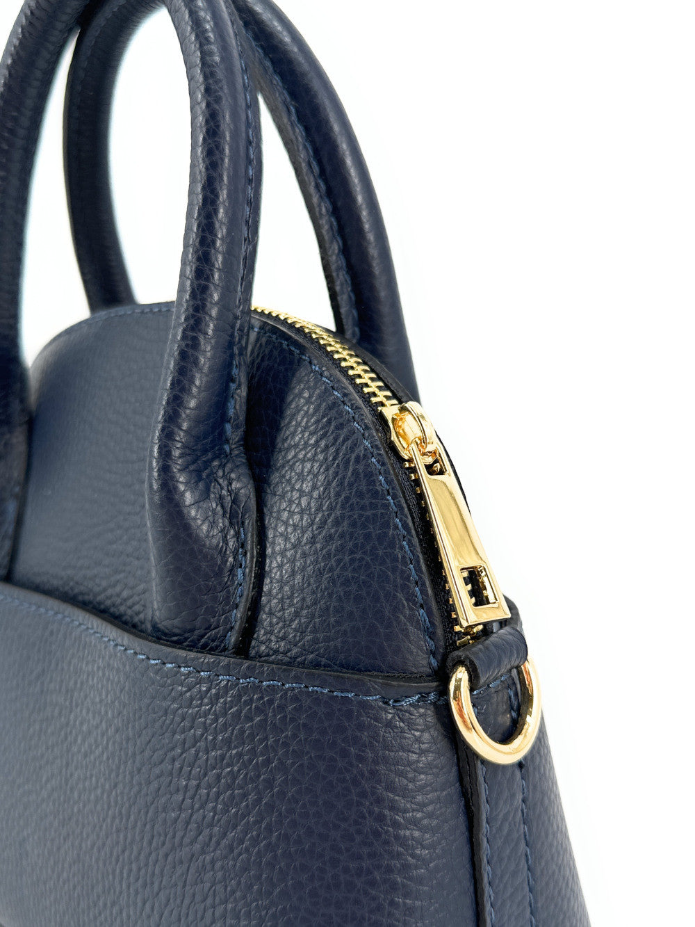 Mini-sac à main en cuir grainé MANOLITA Bleu marine