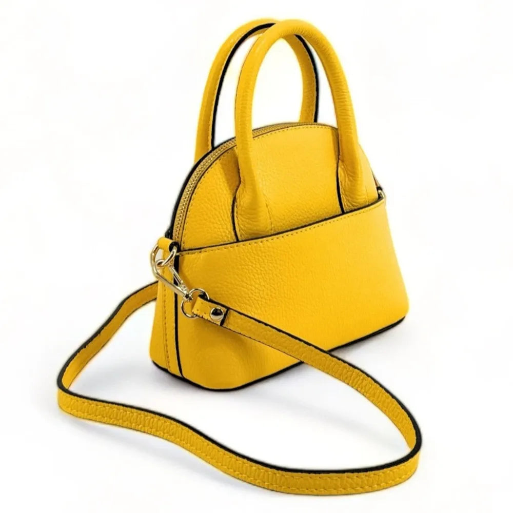 Mini-sac à main en cuir grainé MANOLITA Jaune Moutarde