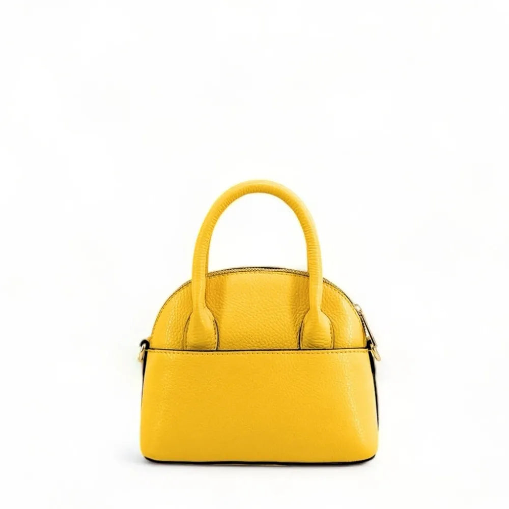 Mini-sac à main en cuir grainé MANOLITA Jaune Moutarde