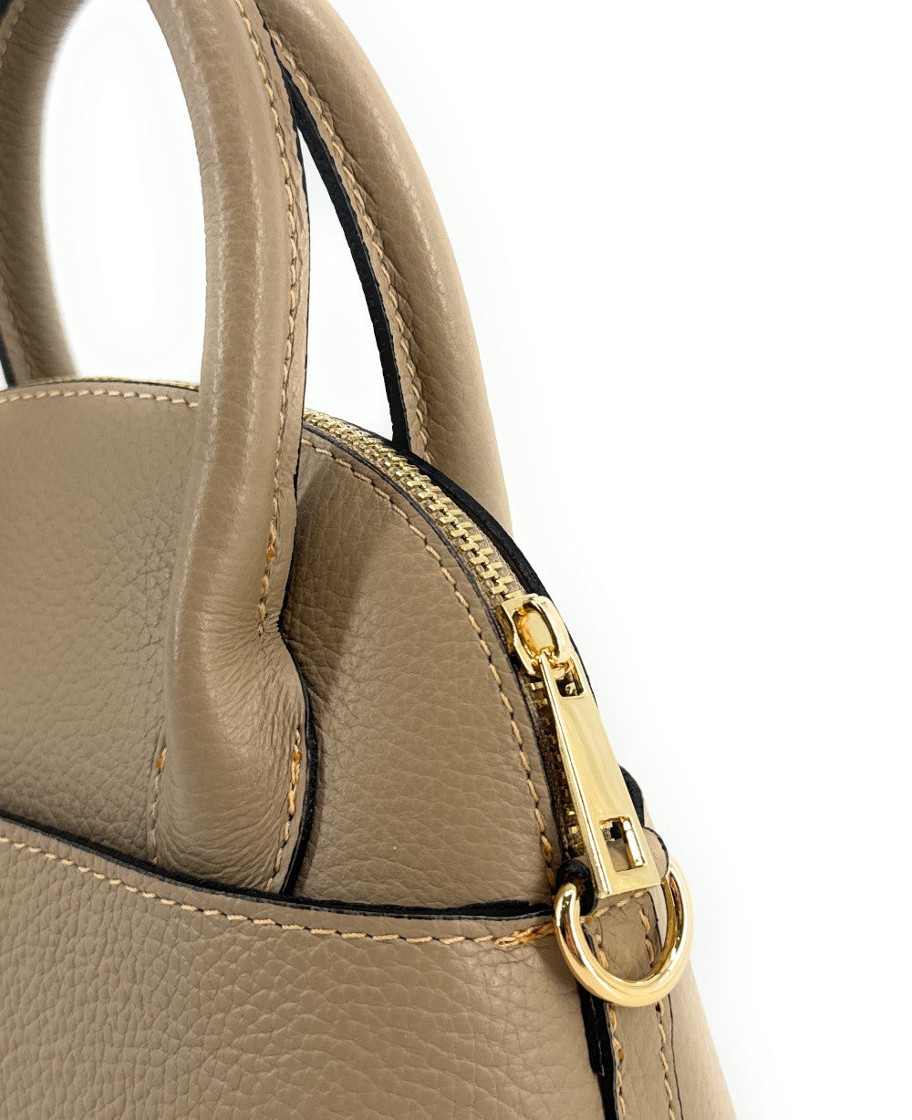 Mini-sac à main en cuir grainé MANOLITA Taupe