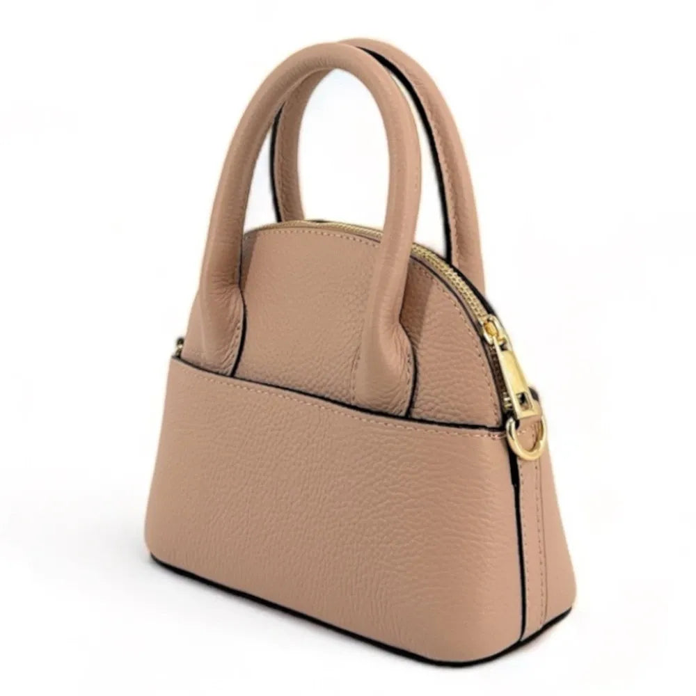 Mini-sac à main en cuir grainé MANOLITA Rose nude