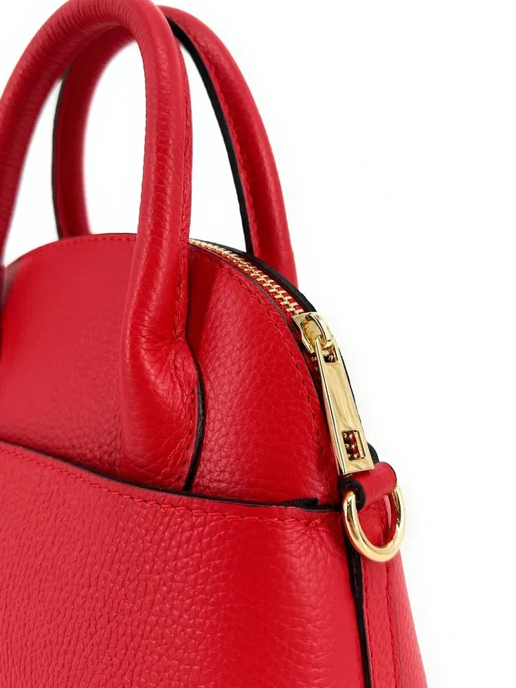 Mini-sac à main en cuir grainé MANOLITA Rouge garance