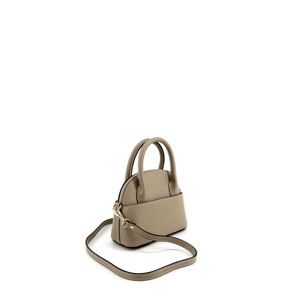 Mini-sac à main en cuir grainé MANOLITA Taupe
