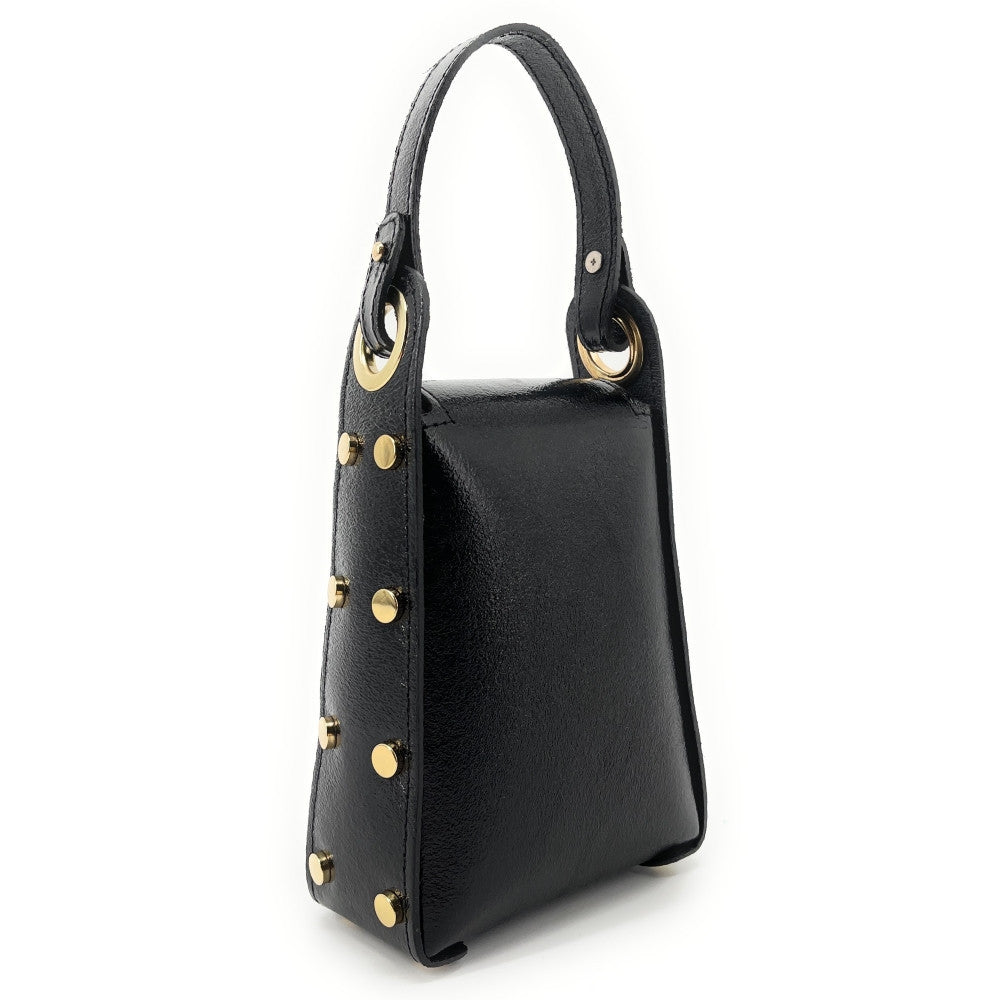 Mini sac à main en cuir irisé BEEZ Noir irisé
