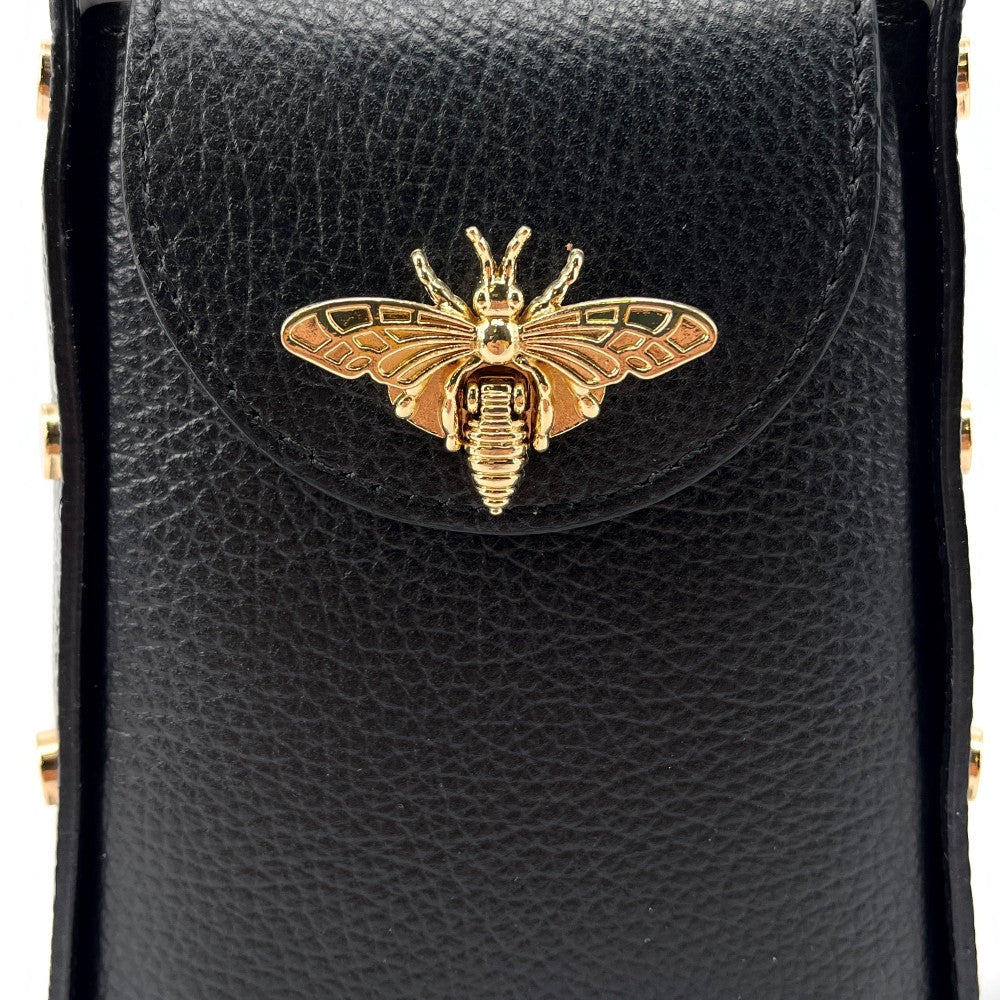 Mini sac à main en cuir irisé BEEZ Noir